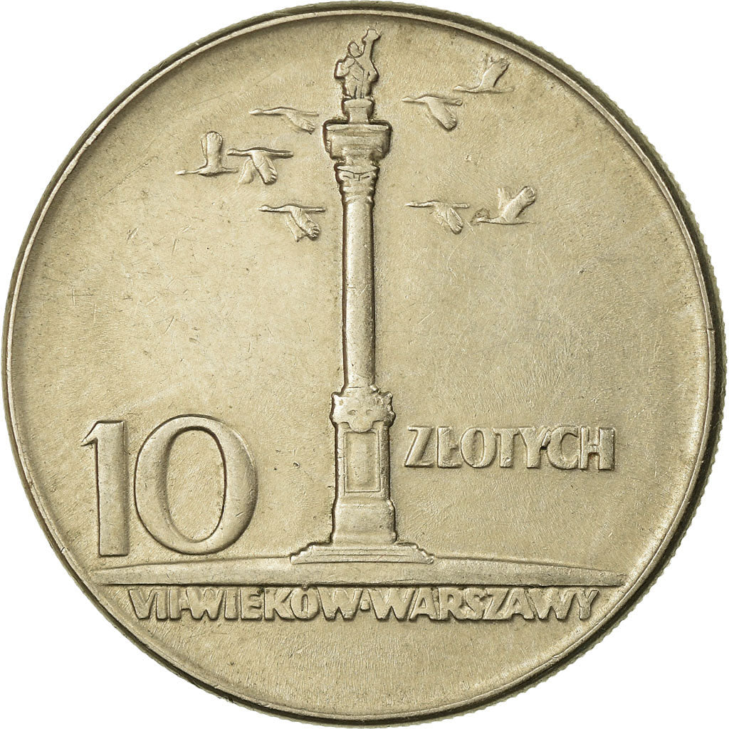 Moneta, Polonia, 10 Zlotych, 1965, Warsaw, BB, Rame-nichel, KM:55