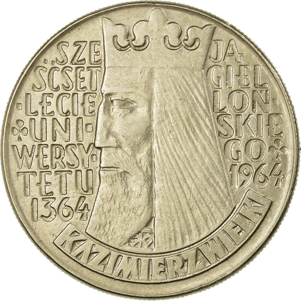 Moneta, Polonia, 10 Zlotych, 1964, BB, Rame-nichel, KM:52.2