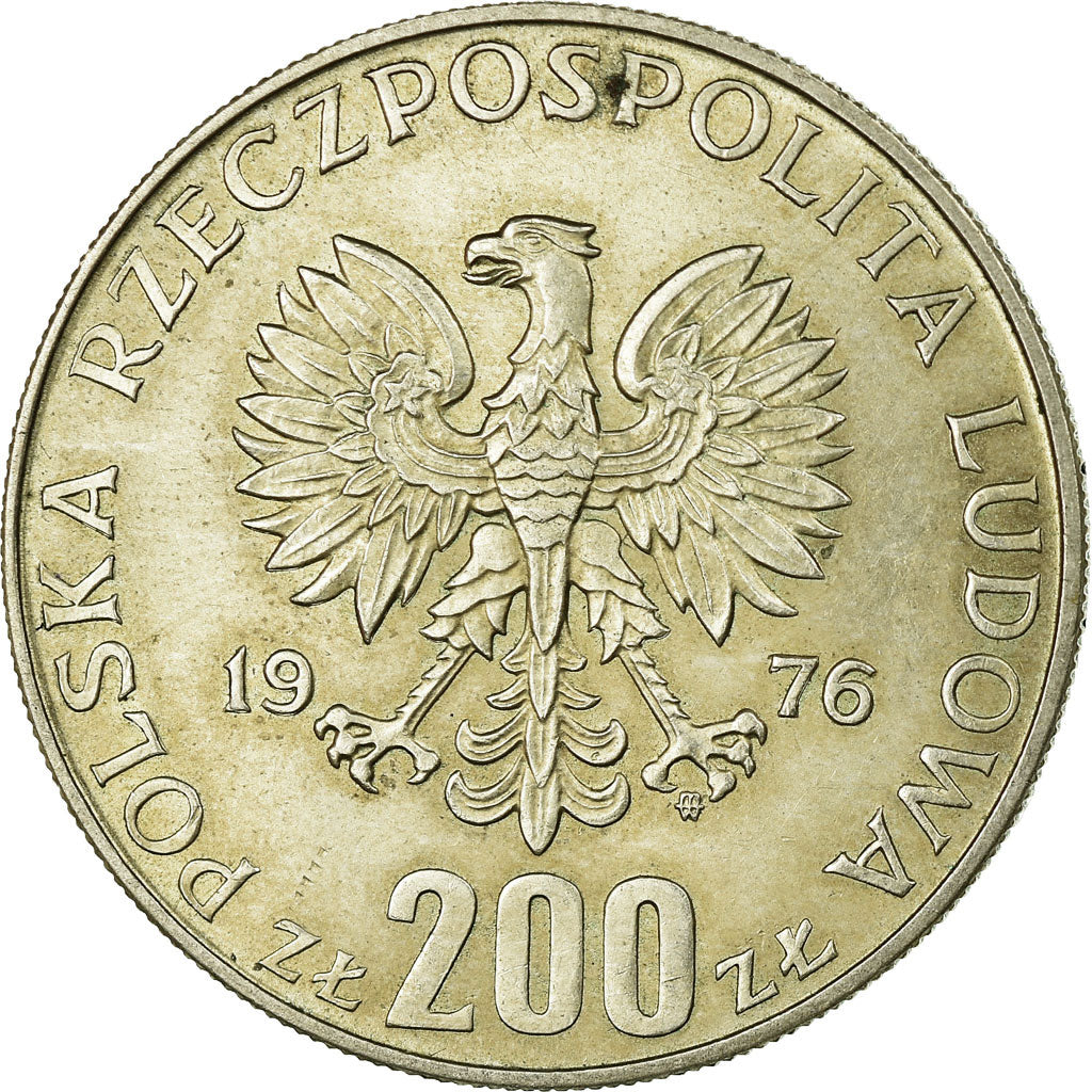 Coin, Poland, 200 Zlotych, 1976, Warsaw, EF(40-45), Silver, KM:86