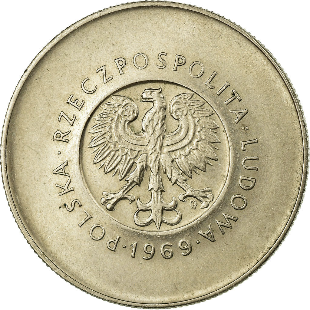 Moneda, Polonia, 10 Zlotych, 1969, Warsaw, MBC+, Cobre - níquel, KM:61