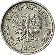 Moneta, Polska, 5 Groszy, 1963, Warsaw, AU(55-58), Aluminium, KM:A46