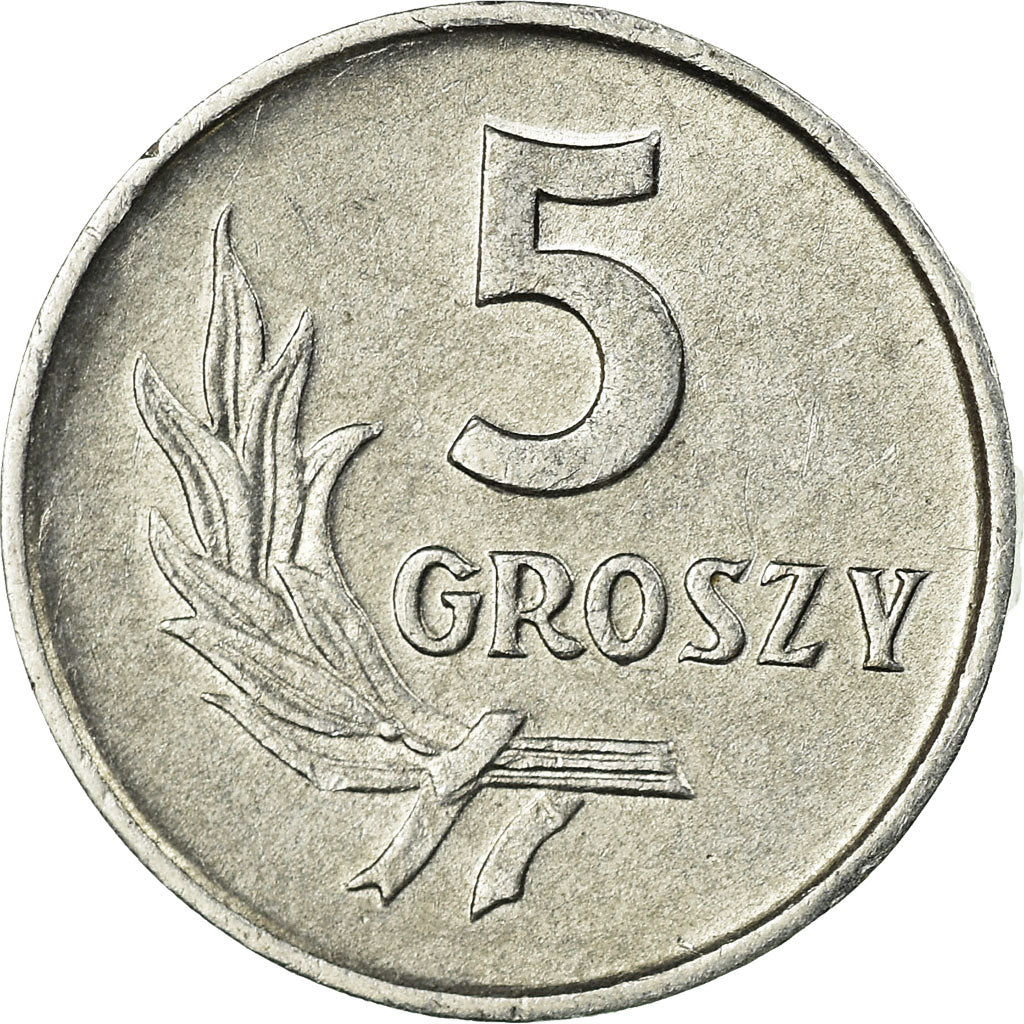 Moneta, Polska, 5 Groszy, 1963, Warsaw, AU(55-58), Aluminium, KM:A46