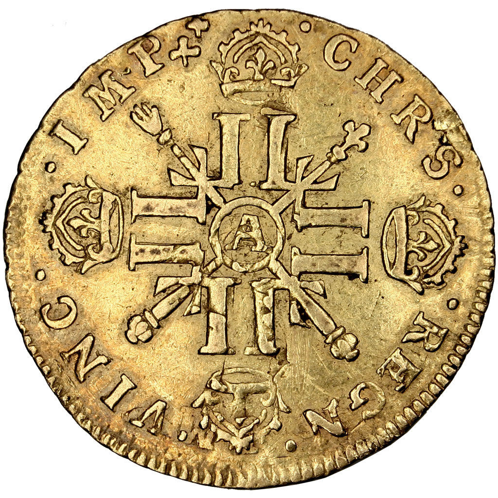 Louis XIV, 1/2 Louis d'or aux 8 L et aux insignes