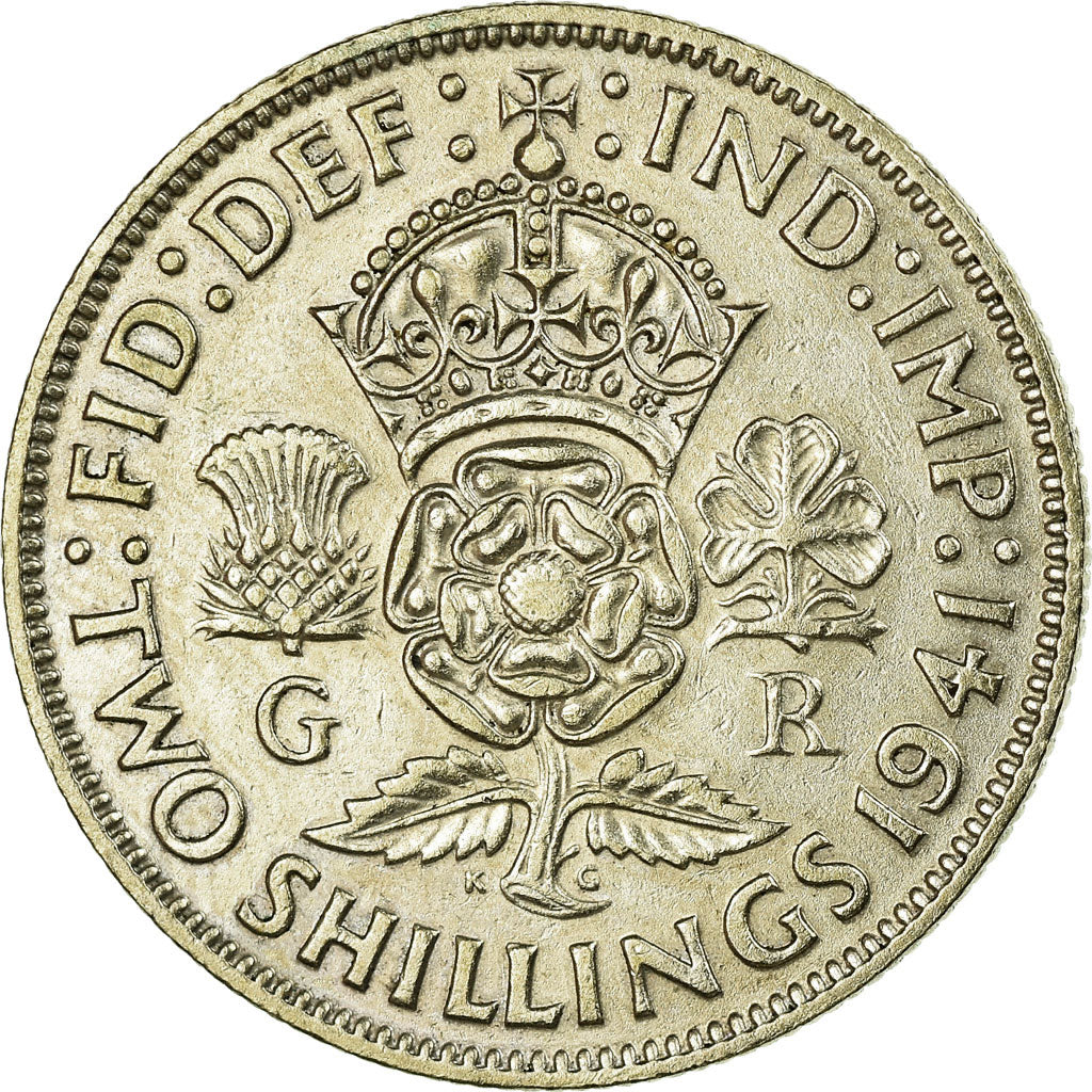 Monnaie, Grande-Bretagne, George VI, Florin, Two Shillings, 1941, TTB+, Argent