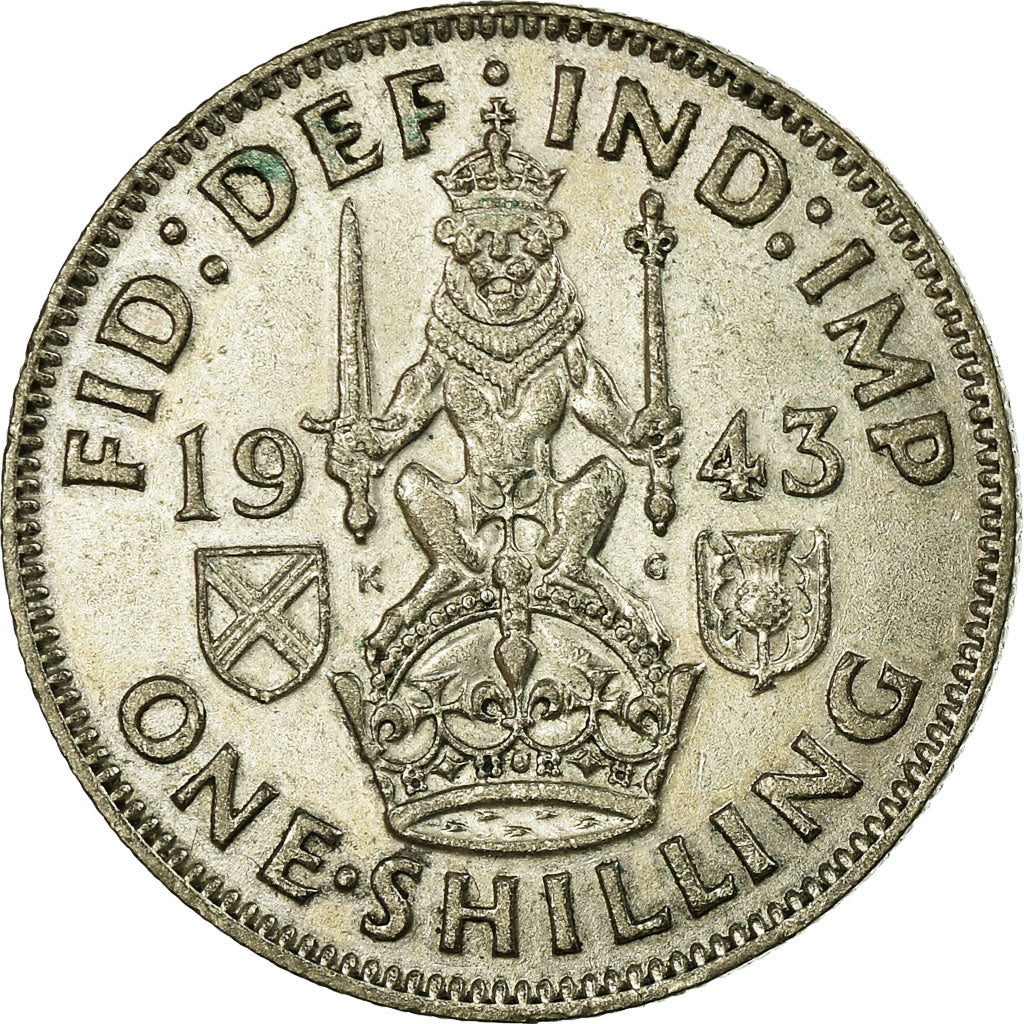 Coin, Great Britain, George VI, Shilling, 1943, EF(40-45), Silver, KM:854