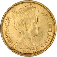 NETHERLANDS, 5 Gulden, 1912, KM #151, AU(55-58), Gold, 18, 3.36