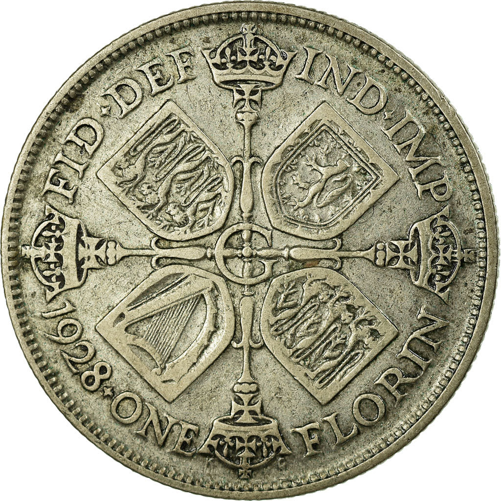 Coin, Great Britain, George V, Florin, Two Shillings, 1928, VF(30-35), Silver