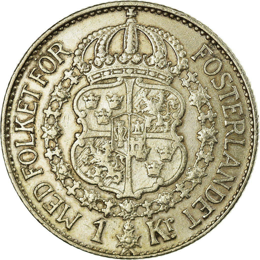 Coin, Sweden, Gustaf V, Krona, 1939, VF(30-35), Silver, KM:786.2
