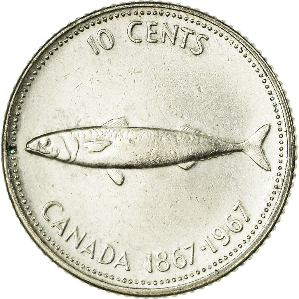 Coin, Canada, Elizabeth II, 10 Cents, 1967, Royal Canadian Mint, Ottawa