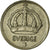 Moneta, Svezia, Gustaf V, 10 Öre, 1945, MB+, Argento, KM:813