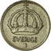 Moneda, Suecia, Gustaf V, 10 Öre, 1945, BC+, Plata, KM:813