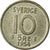 Moneda, Suecia, Gustaf VI, 10 Öre, 1954, BC+, Plata, KM:823
