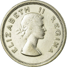 Monnaie, Afrique du Sud, Elizabeth II, 6 Pence, 1957, TB+, Argent, KM:48