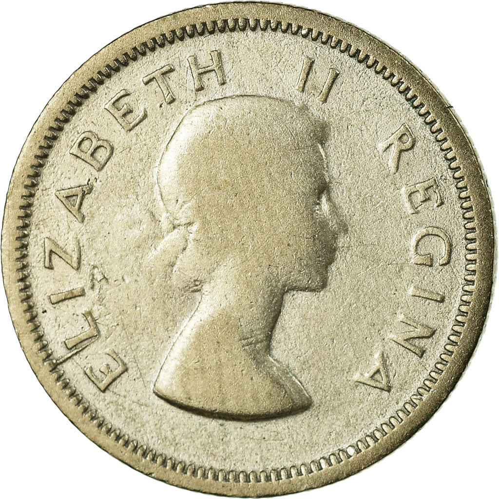 Monnaie, Afrique du Sud, Elizabeth II, 6 Pence, 1957, TB, Argent, KM:48