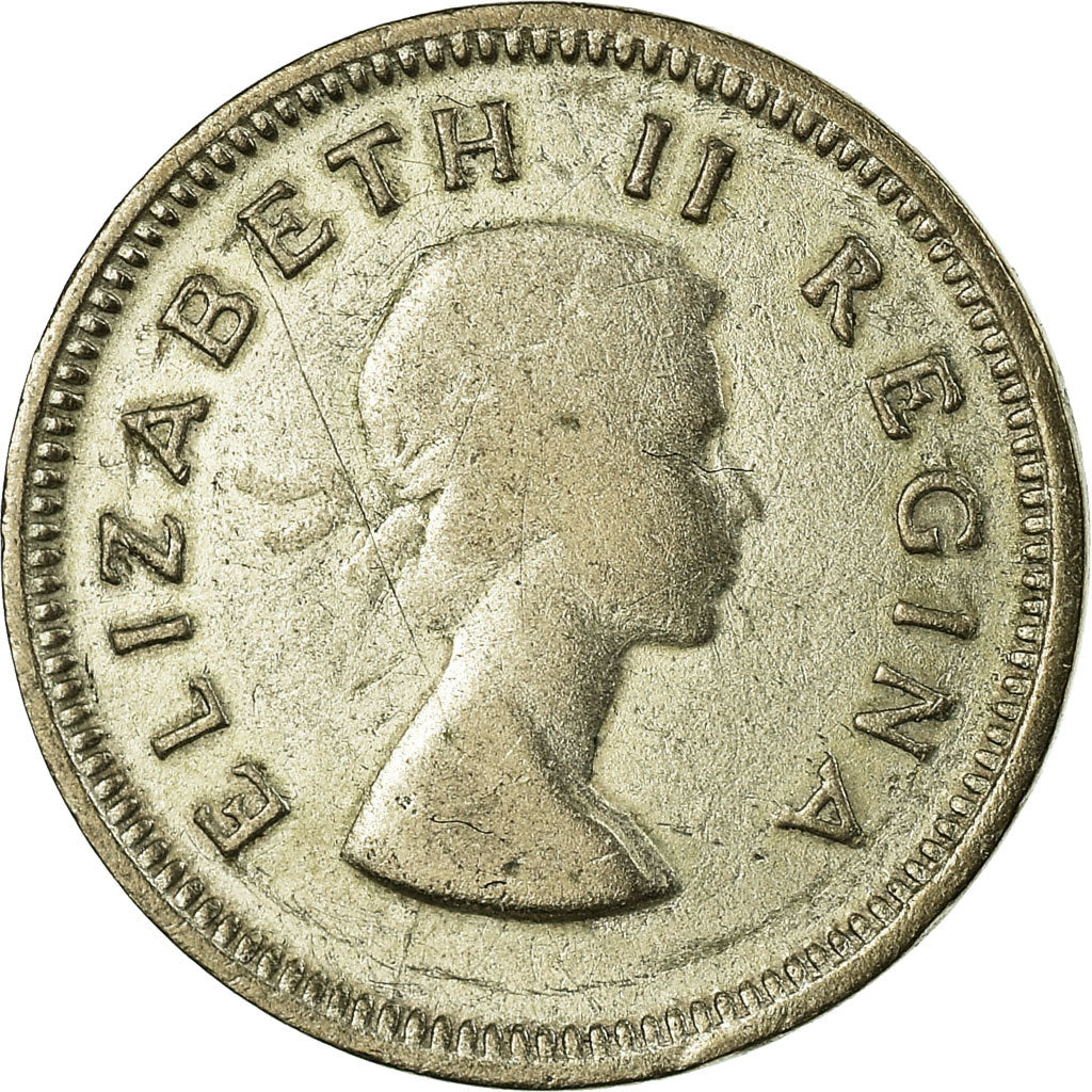 Monnaie, Afrique du Sud, Elizabeth II, 3 Pence, 1954, TB, Argent, KM:47