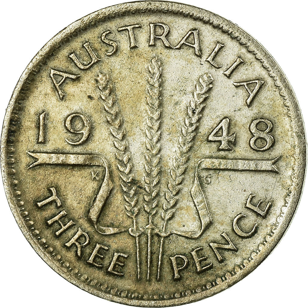 Coin, Australia, George VI, Threepence, 1948, Melbourne, VF(30-35), Silver