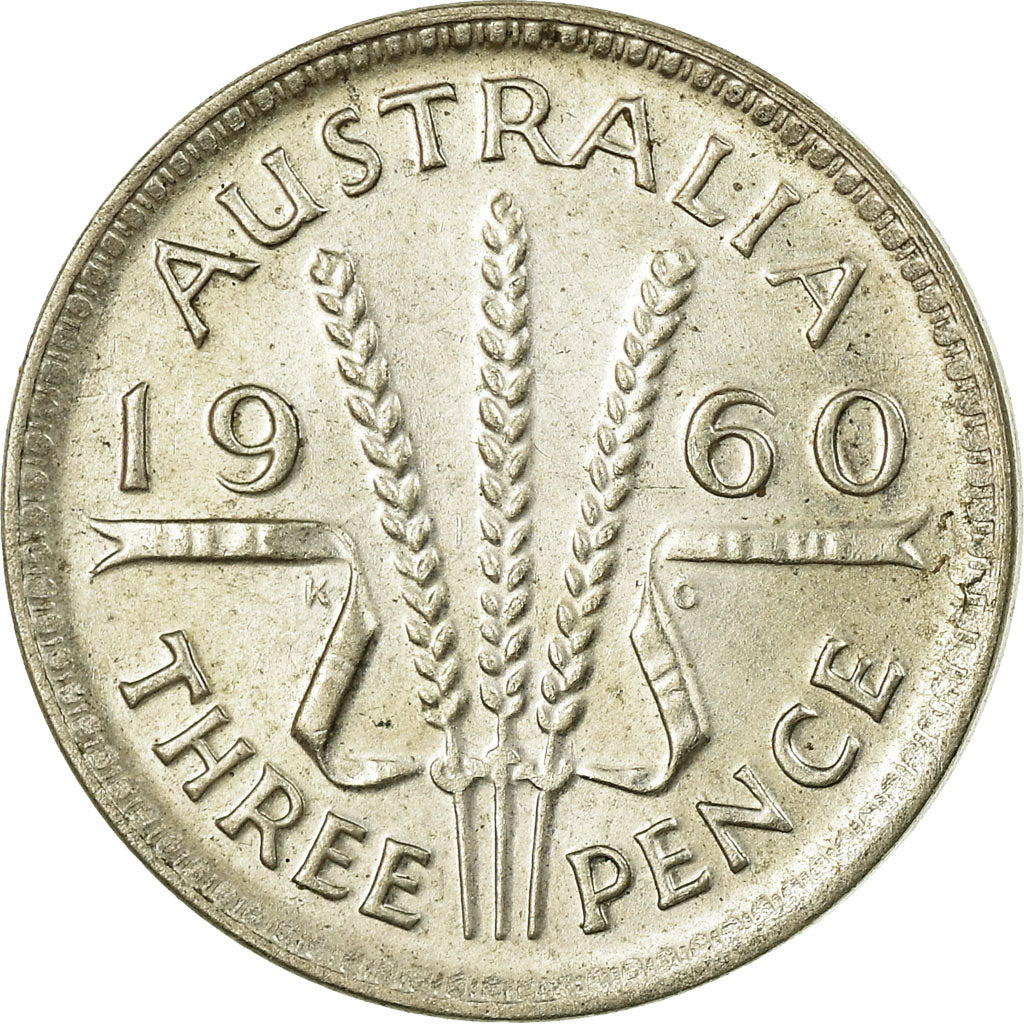 Coin, Australia, Elizabeth II, Threepence, 1960, Melbourne, EF(40-45), Silver