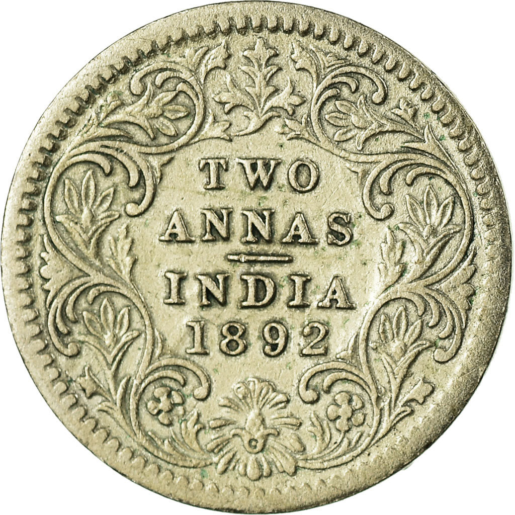 Coin, INDIA-BRITISH, Victoria, 2 Annas, 1892, MS(65-70), Silver, KM:488