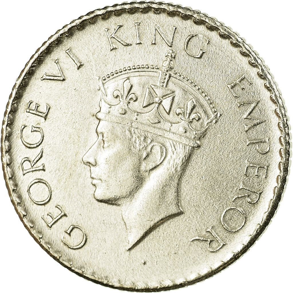 Coin, INDIA-BRITISH, George VI, 1/4 Rupee, 1940, AU(55-58), Silver, KM:545