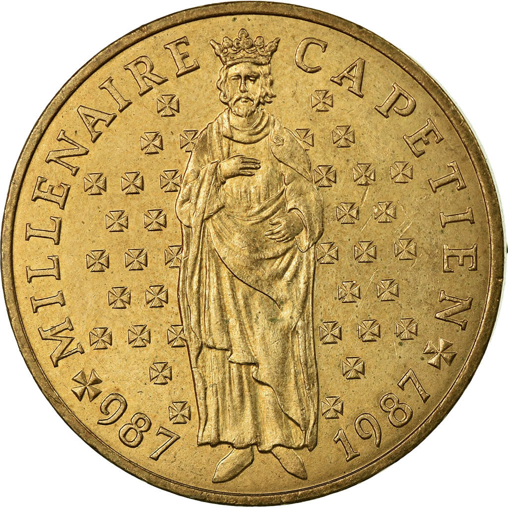 Monnaie, France, Hugues Capet, 10 Francs, 1987, TTB, Argent, Gadoury:820, KM:961