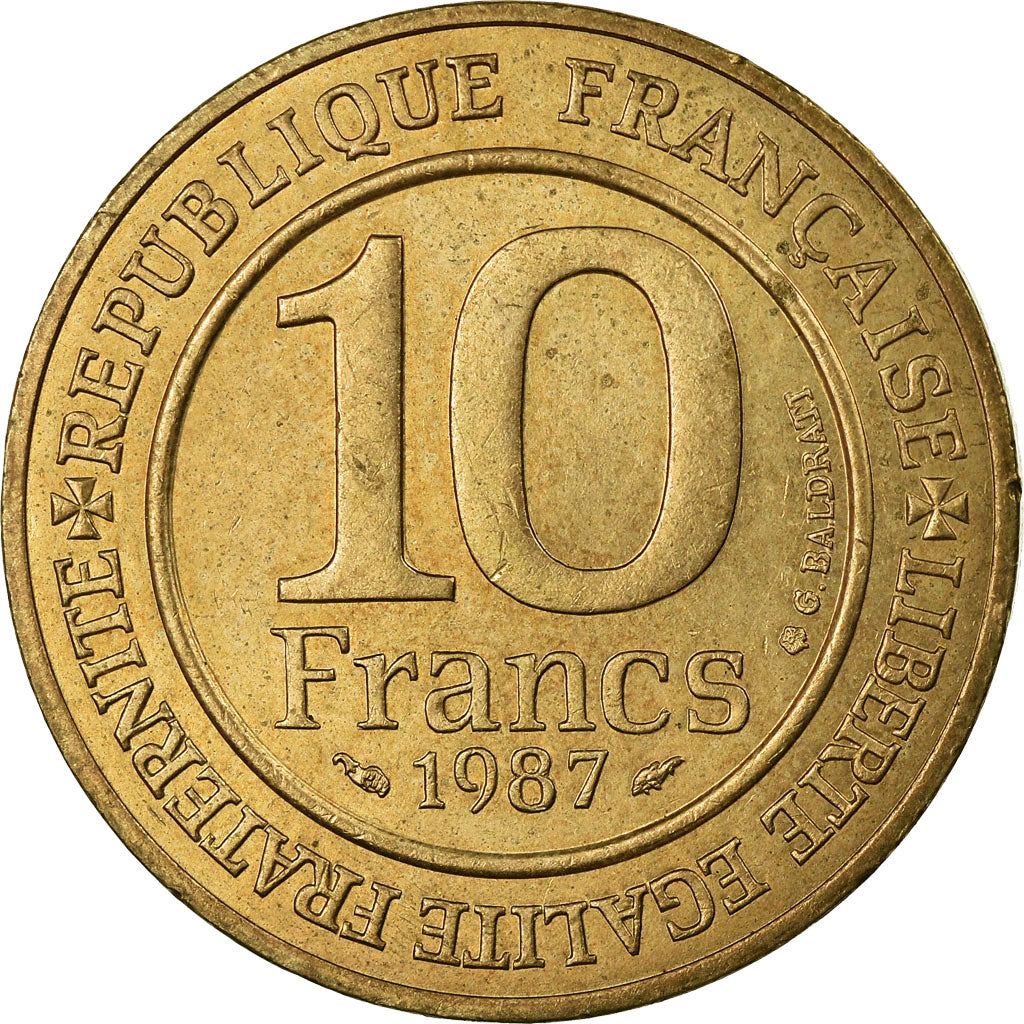 Monnaie, France, Hugues Capet, 10 Francs, 1987, TTB, Argent, Gadoury:820, KM:961
