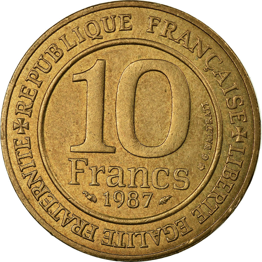 Monnaie, France, Hugues Capet, 10 Francs, 1987, TTB, Argent, Gadoury:820, KM:961