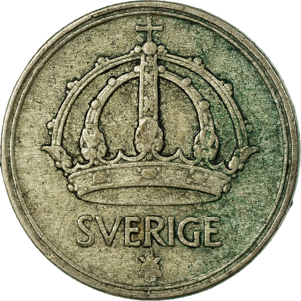 Coin, Sweden, Gustaf V, 10 Öre, 1943, VF(30-35), Silver, KM:813
