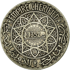 Coin, Morocco, Mohammed V, 5 Francs, AH 1352/1933, Paris, EF(40-45), Silver
