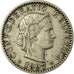 Coin, Switzerland, 20 Rappen, 1897, Bern, VF(20-25), Nickel, KM:29