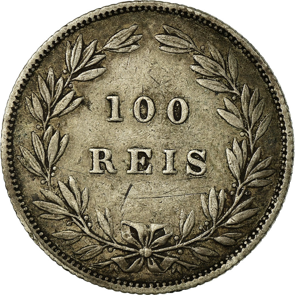 Coin, Portugal, Luiz I, 100 Reis, 1871, EF(40-45), Silver, KM:510