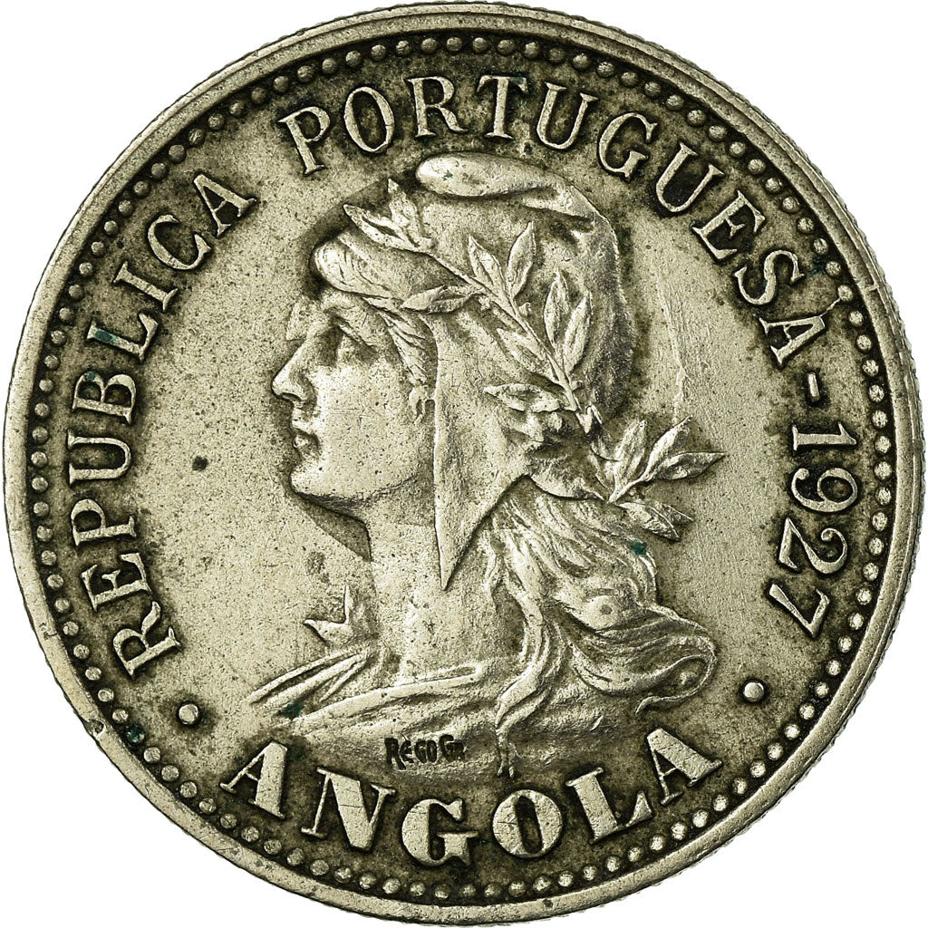 Coin, Angola, 20 Centavos, 4 Macutas, 1927, VF(30-35), Copper-nickel, KM:68