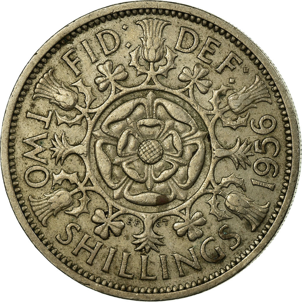 Moneta, Gran Bretagna, Elizabeth II, Florin, Two Shillings, 1956, MB+