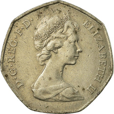 Moneta, Wielka Brytania, Elizabeth II, 50 Pence, 1973, VF(20-25), Miedź-Nikiel