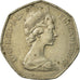 Moneta, Wielka Brytania, Elizabeth II, 50 Pence, 1973, VF(20-25), Miedź-Nikiel