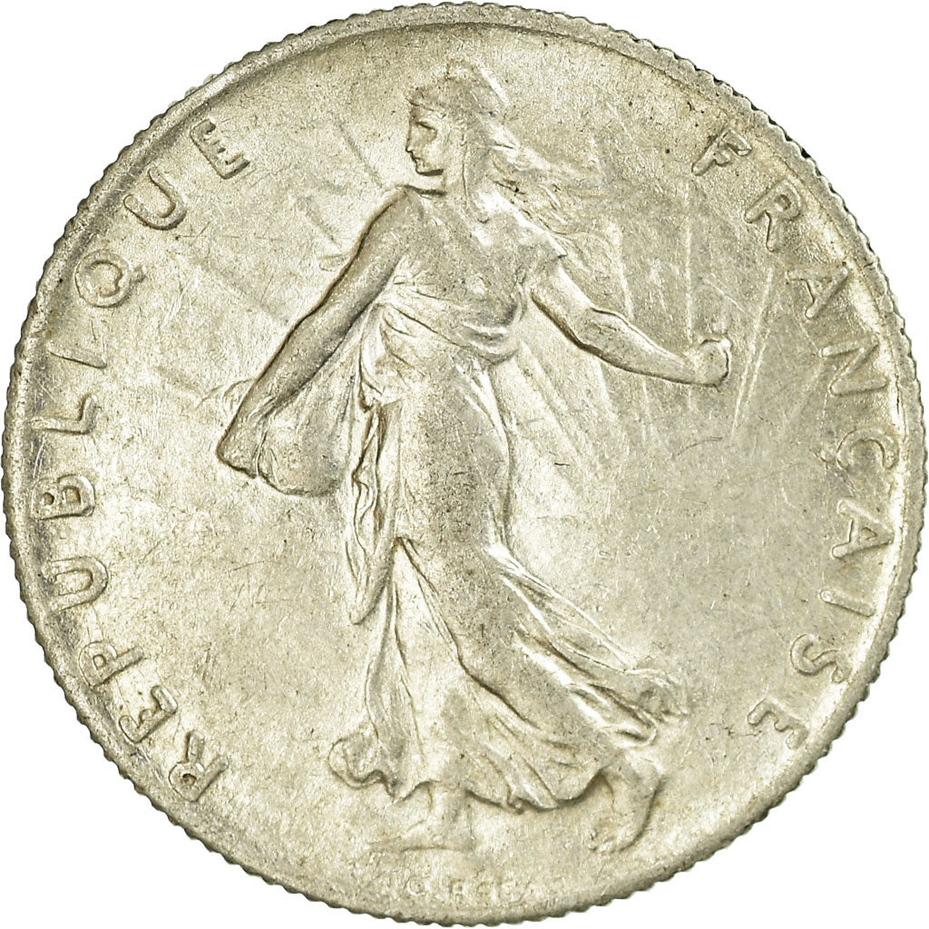 Coin, France, Semeuse, 50 Centimes, 1916, Paris, AU(50-53), Silver, KM:854