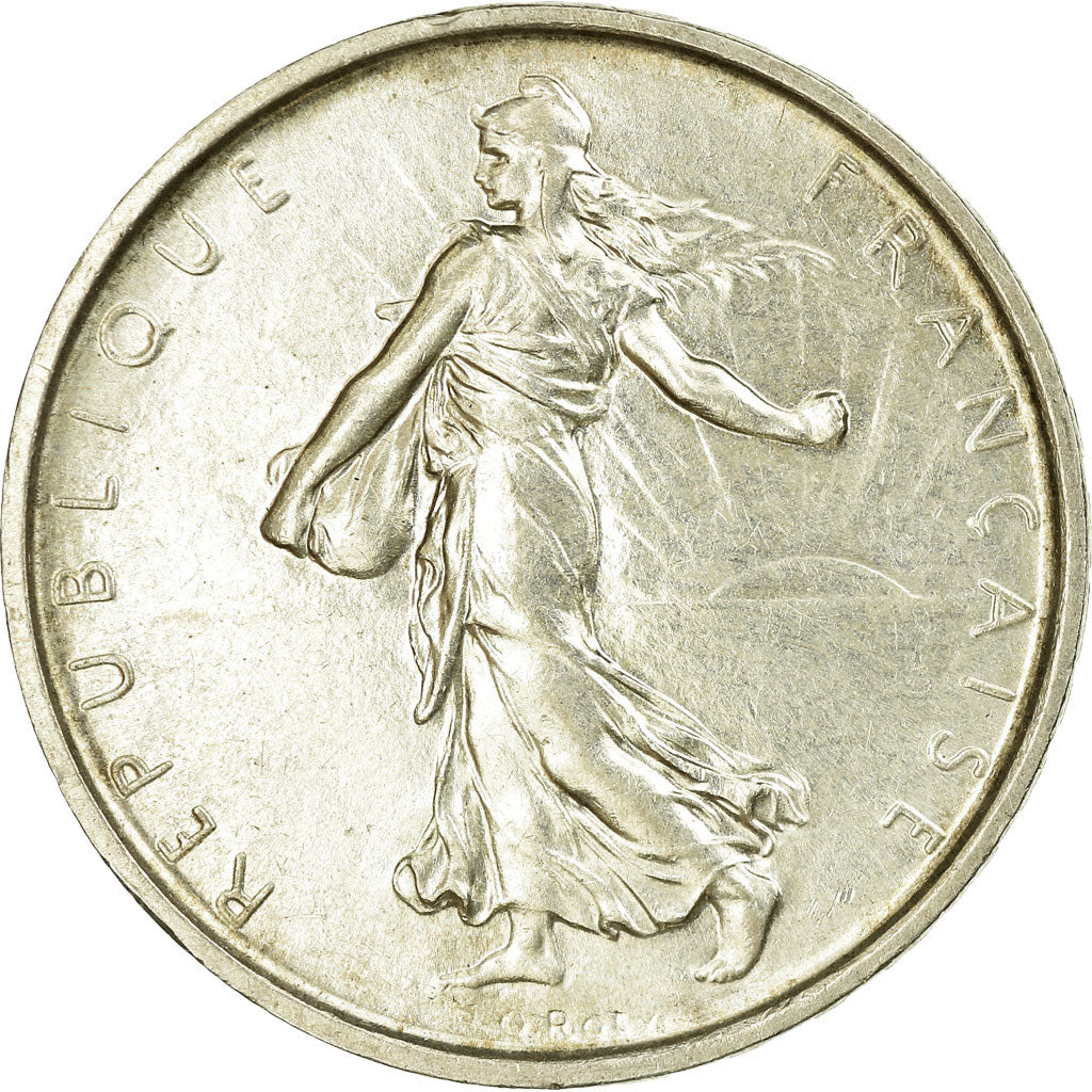 Moneda, Francia, Semeuse, 5 Francs, 1968, MBC+, Plata, KM:926, Gadoury:770