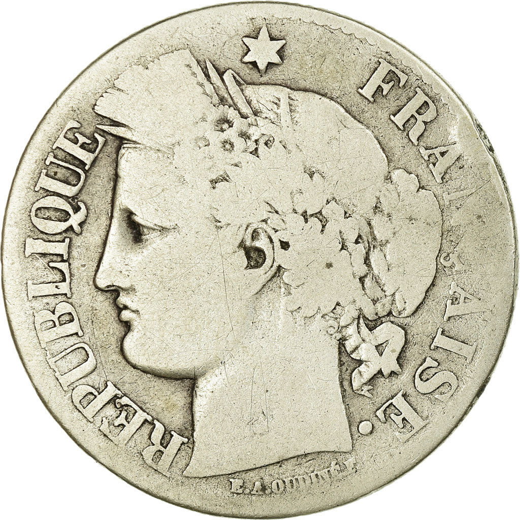 Coin, France, Cérès, 2 Francs, 1871, Paris, VF(20-25), Silver, KM:817.1