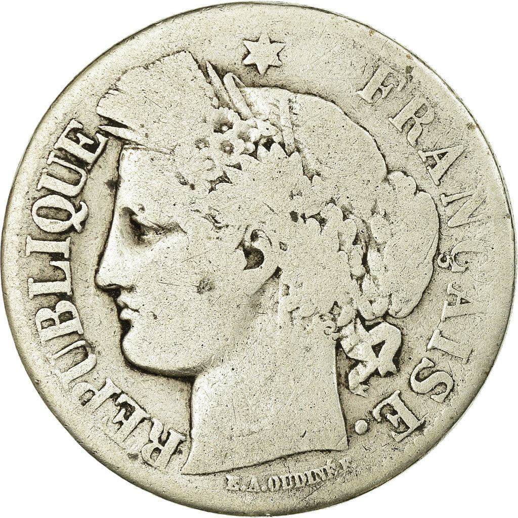 Monnaie, France, Cérès, 2 Francs, 1871, Paris, B+, Argent, Gadoury:530a