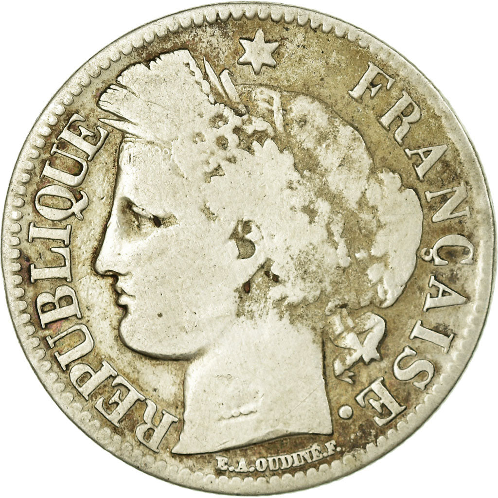 Monnaie, France, Cérès, 2 Francs, 1870, Paris, B+, Argent, Gadoury:530