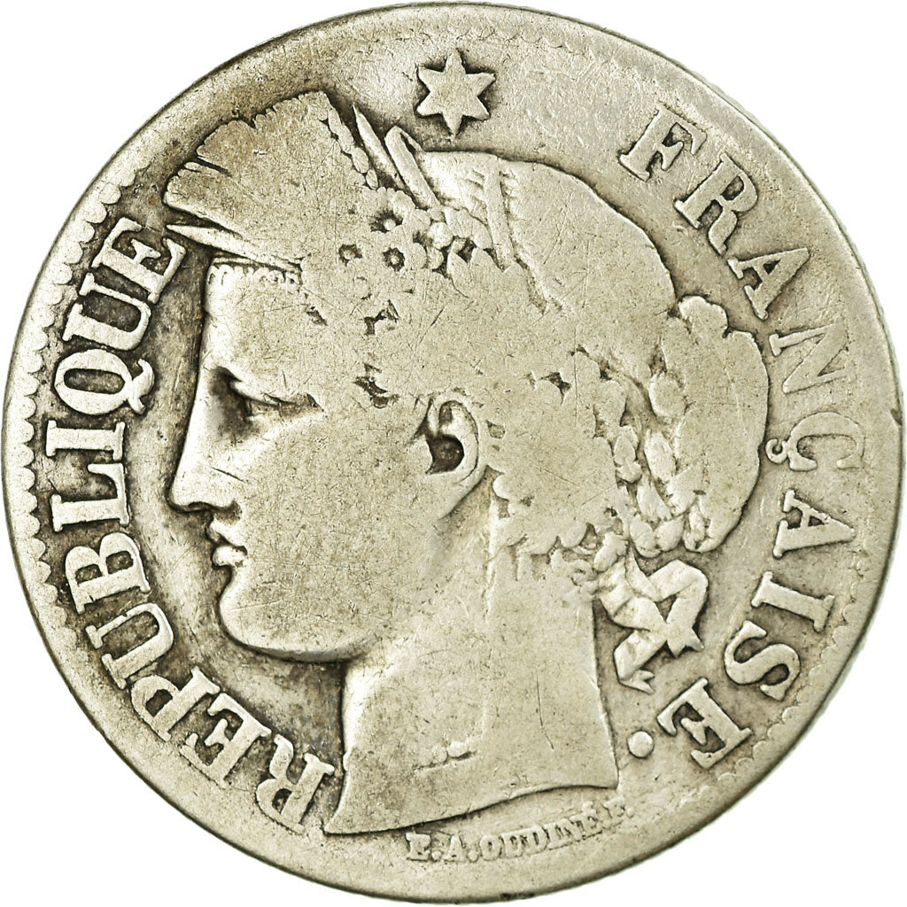 Münze, Frankreich, Cérès, 2 Francs, 1870, Paris, S, Silber, KM:817.1
