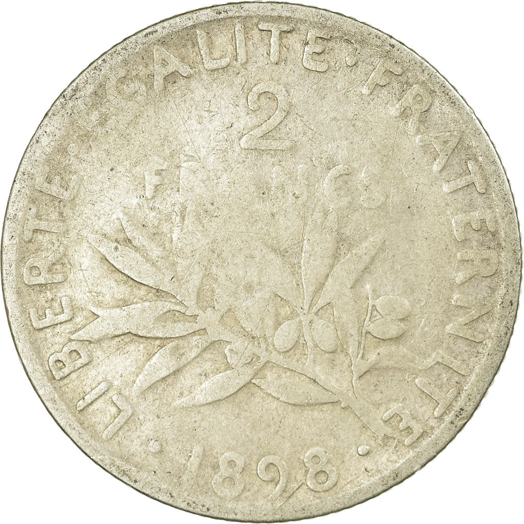 Coin, France, Semeuse, 2 Francs, 1898, Paris, VG(8-10), Silver, KM:845.1