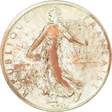 Moneta, Francia, Semeuse, 2 Francs, 1908, Paris, MB, Argento, KM:845.1