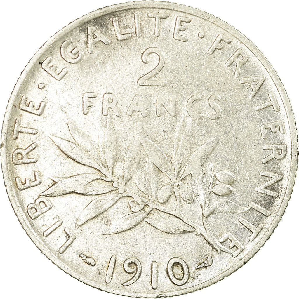 Coin, France, Semeuse, 2 Francs, 1910, Paris, VF(20-25), Silver, KM:845.1
