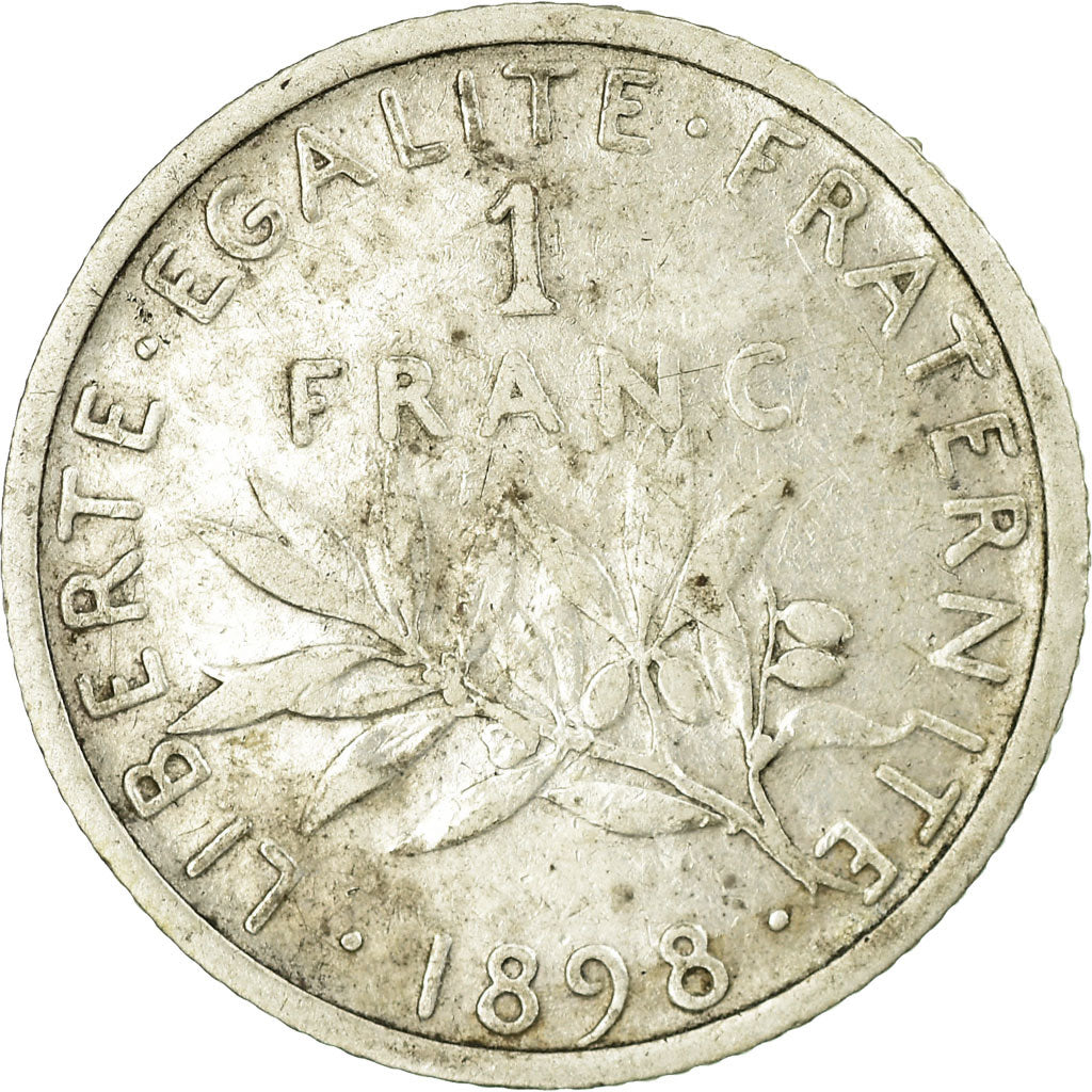 Coin, France, Semeuse, Franc, 1898, Paris, VF(30-35), Silver, KM:844.1