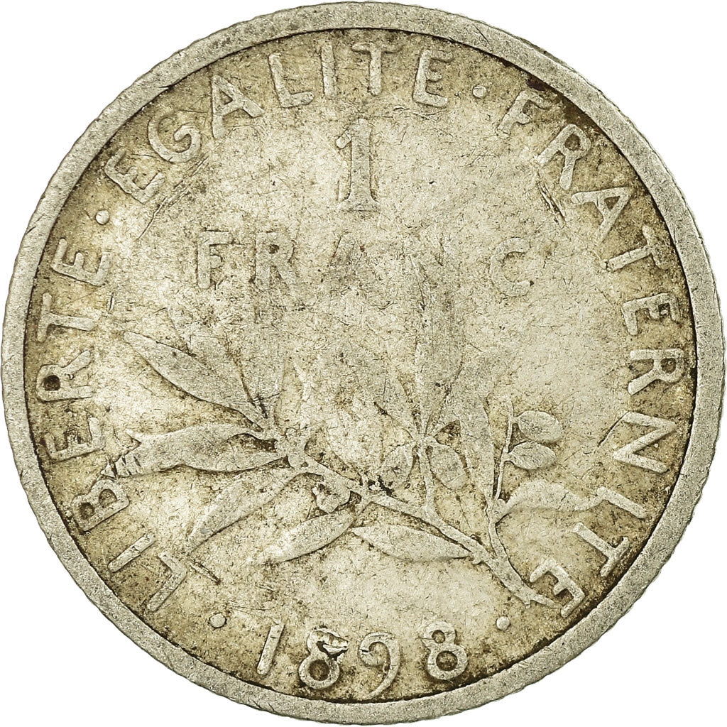 Coin, France, Semeuse, Franc, 1898, Paris, VF(20-25), Silver, KM:844.1