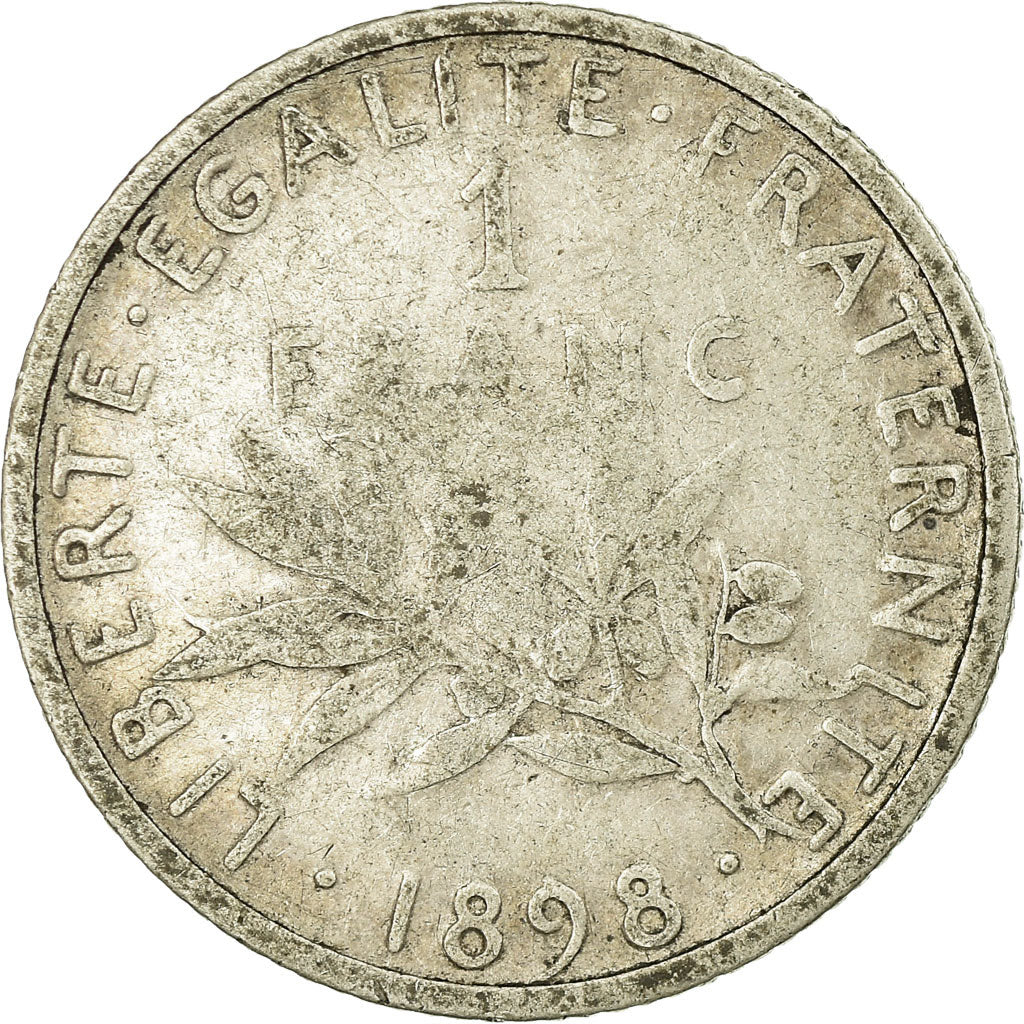 Coin, France, Semeuse, Franc, 1898, Paris, VF(20-25), Silver, KM:844.1