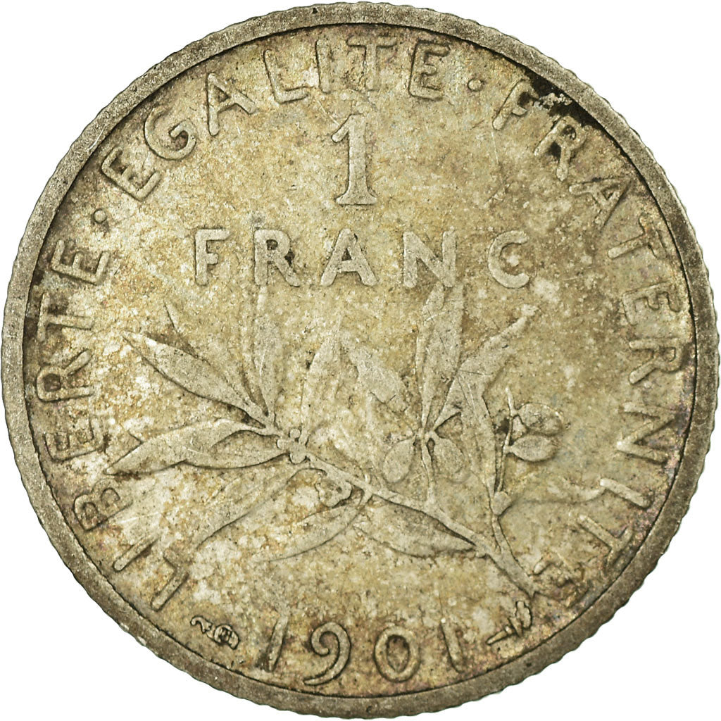 Monnaie, France, Semeuse, Franc, 1901, Paris, TB, Argent, Gadoury:467, KM:844.1