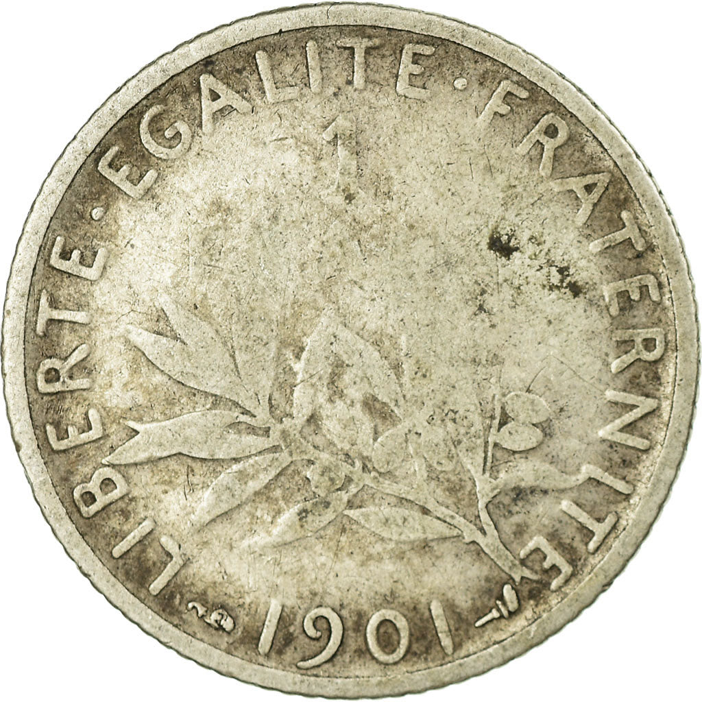Moneta, Francia, Semeuse, Franc, 1901, Paris, B+, Argento, KM:844.1, Gadoury:467
