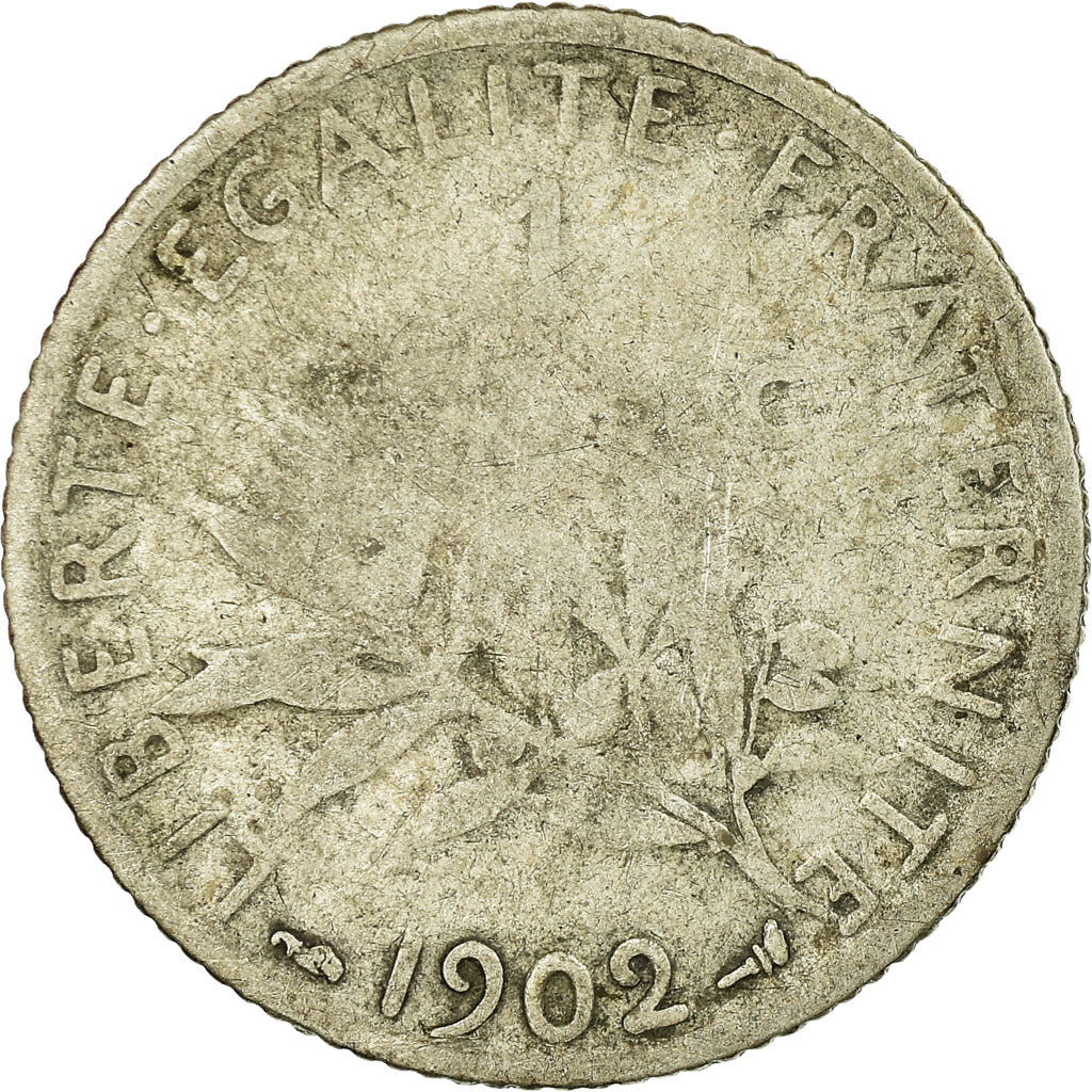 Munten, Frankrijk, Semeuse, Franc, 1902, Paris, ZG+, Zilver, KM:844.1
