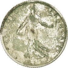 Coin, France, Semeuse, Franc, 1908, Paris, VG(8-10), Silver, KM:844.1